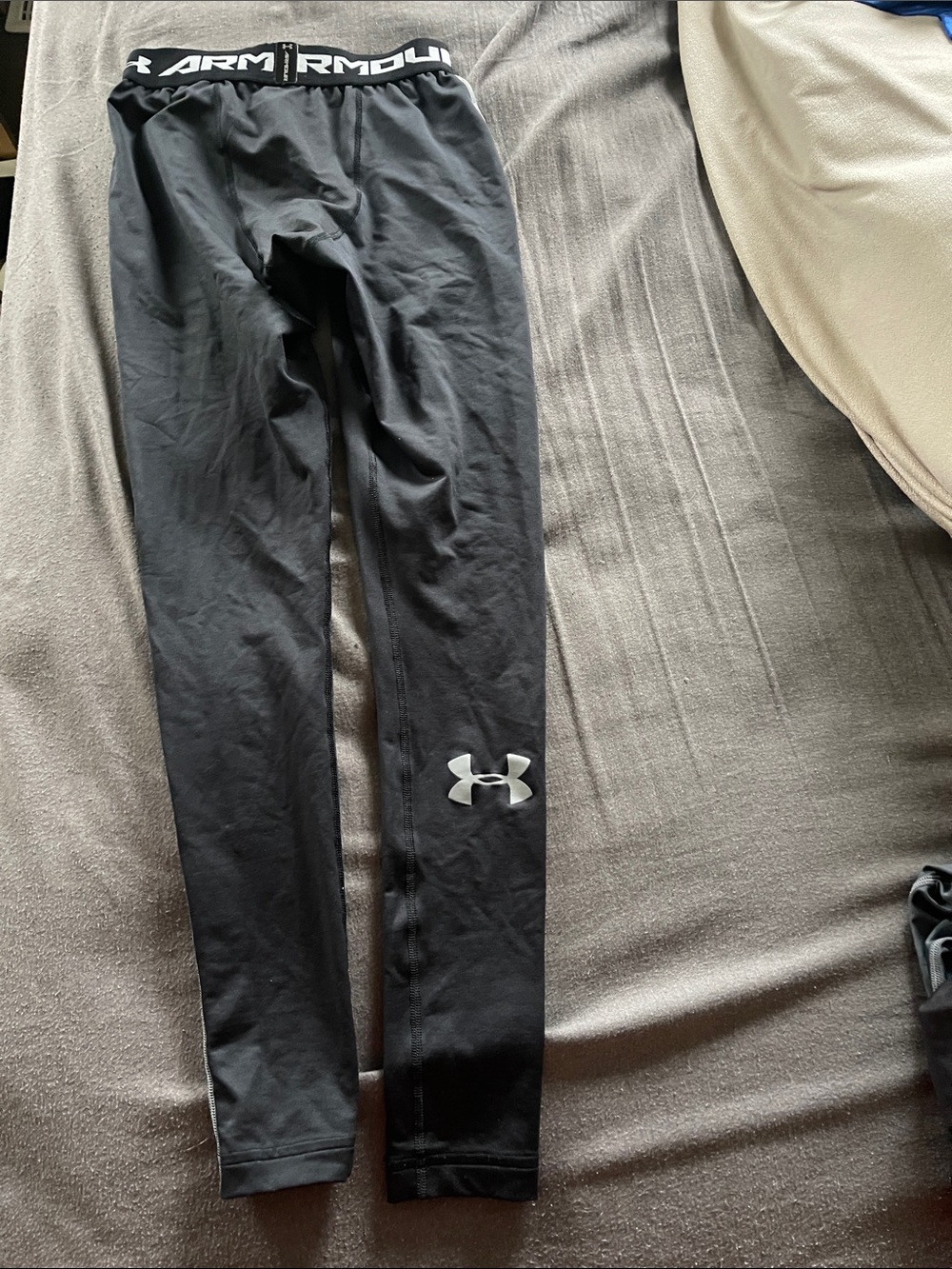 Under Armour Black Performance Compression Leggings with Waistband Logo